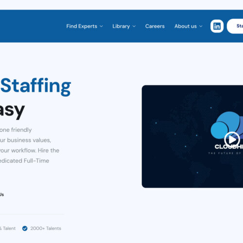 Creative Website for Cloud Hire, Cloud Staffing Specialists