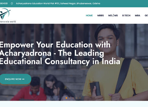 Corporate Website for Acharyadrona – Educational Consultant